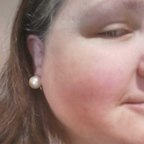 Large Faux Pearl Clip On Earrings - Picture 7 of 7